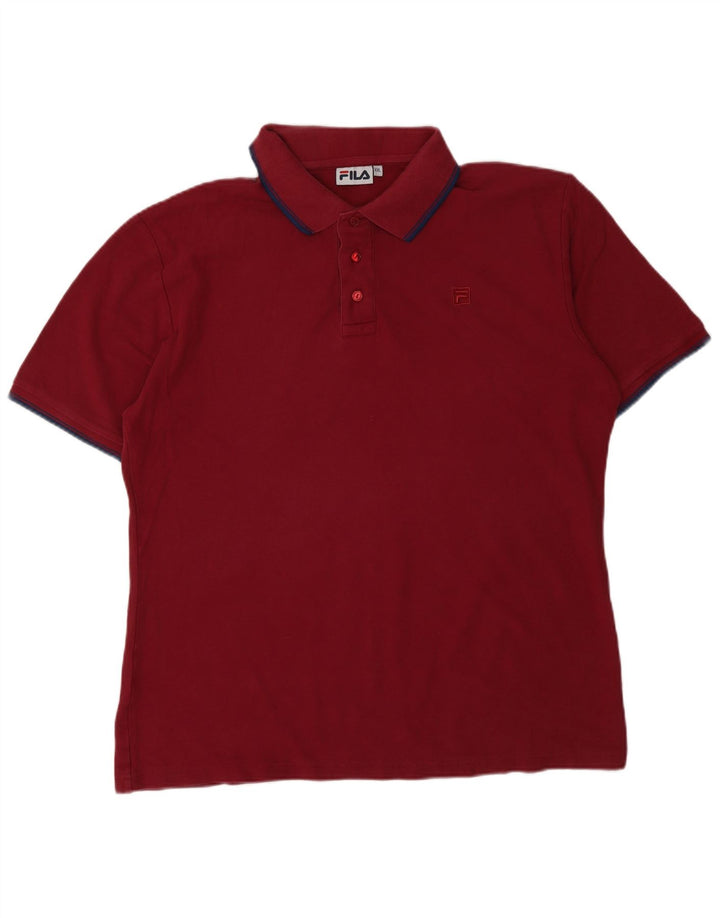FILA Mens Polo Shirt 2XL Red Cotton