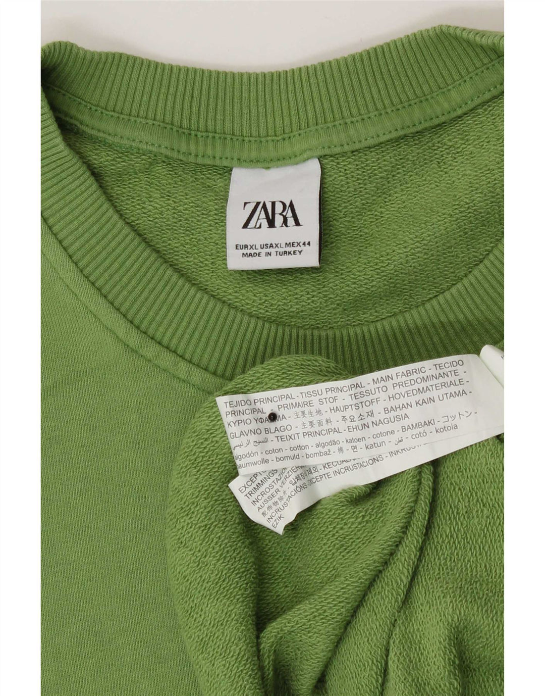 Felpa Zara Uomo Maglione XL Verde Cotone