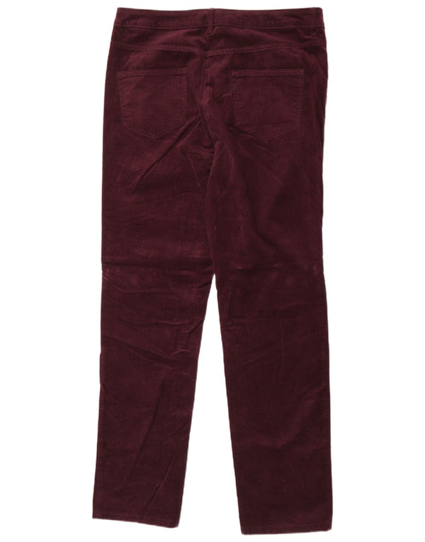 Pantaloni di velluto a coste a vita alta da donna Marks & Spencer UK 16 Large W32 L31 Pur