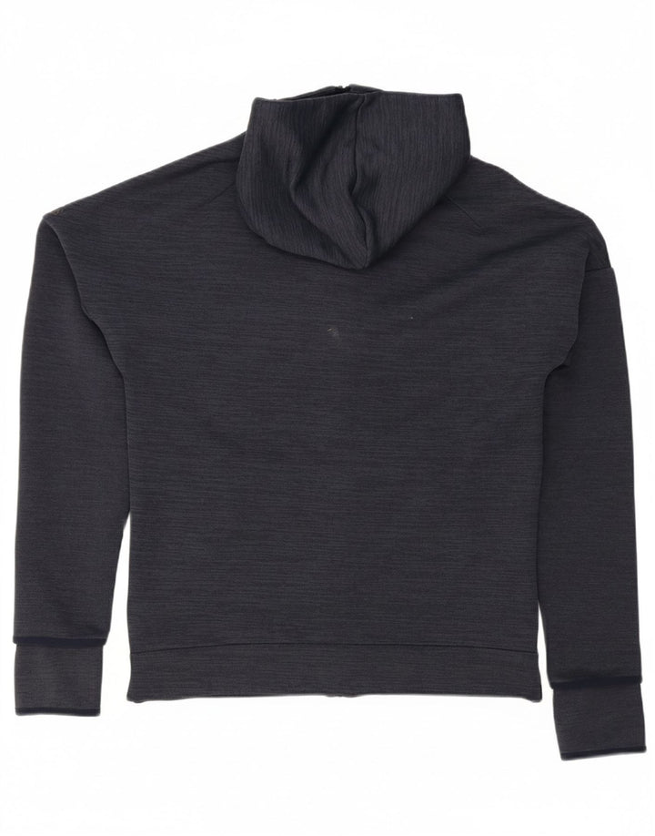 ADIDAS Mens Zip Hoodie Sweater Medium Navy Blue Polyester