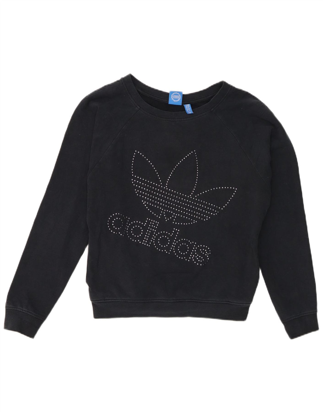 Felpa oversize grafica da donna Adidas UK 10 Small Blu Navy