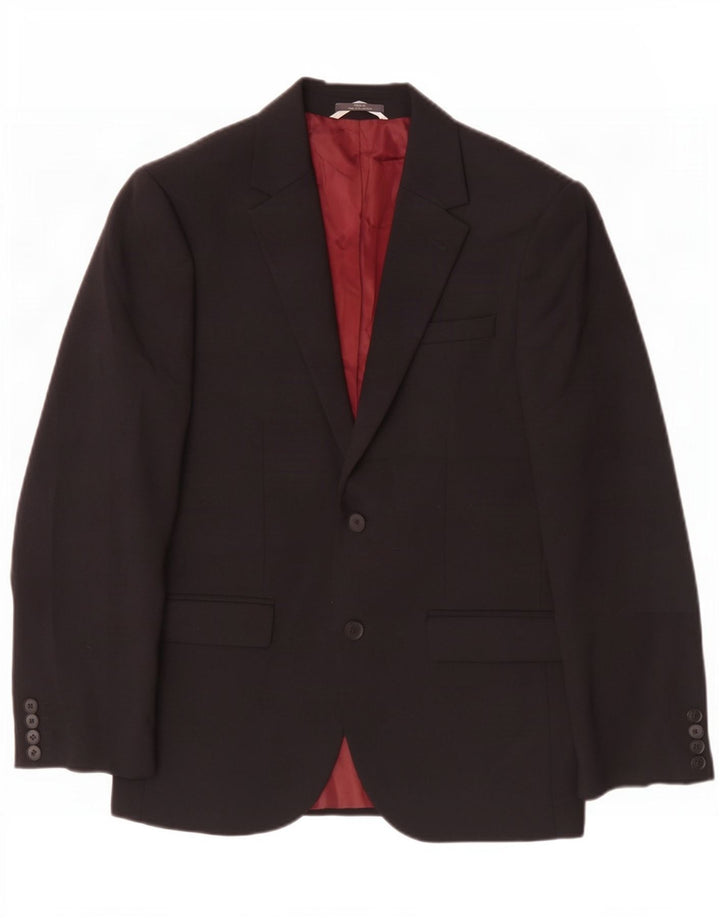 Giacca blazer slim a 2 bottoni Marks & Spencer da uomo UK 36 piccola in lana nera