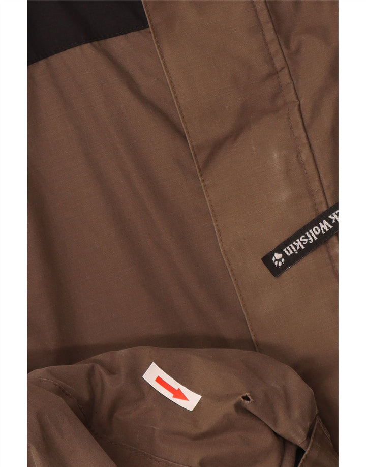 Giacca a vento con cappuccio da uomo Jack Wolfskin UK 38 Colorblock marrone medio