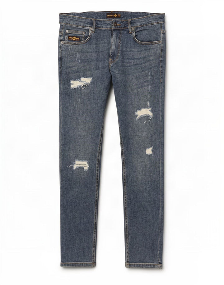 Jeans slim effetto consumato da uomo Bench W34 L32 cotone blu