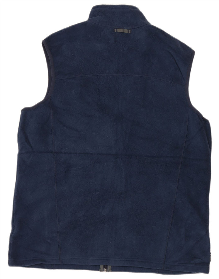 Gilet in pile da uomo Eddie Bauer UK 40 grande poliestere blu navy