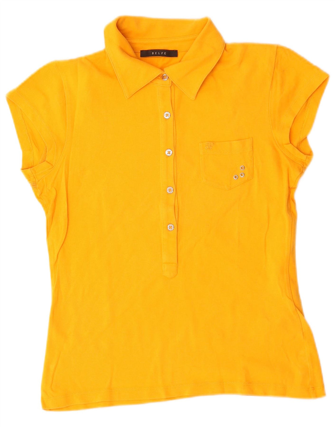 Polo da donna Belfe UK 10 piccola in cotone giallo