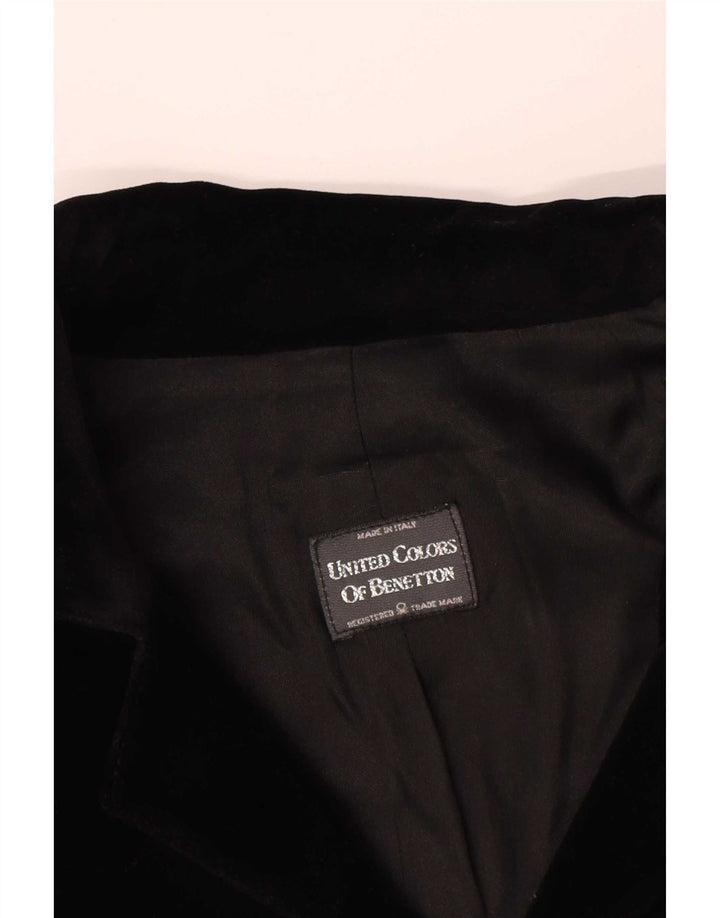 Giacca bolero in velluto a 2 bottoni da donna Benetton IT 48 XL modacrilico nero