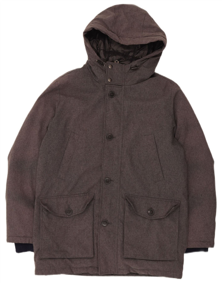 Cappotto imbottito con cappuccio da uomo Dockers UK 38 Poliestere grigio medio