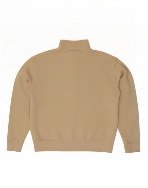 Felpa Zara da uomo con collo con zip, maglione, cotone beige medio
