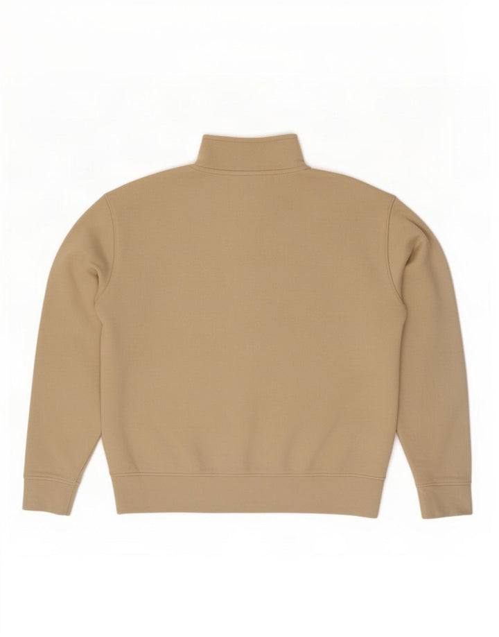 Felpa Zara da uomo con collo con zip, maglione, cotone beige medio