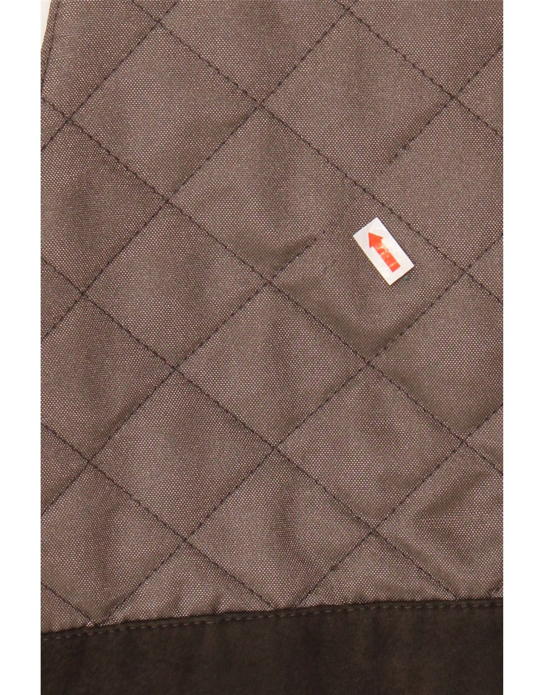 Gilet trapuntato in pelle scamosciata da donna VINTAGE UK 14 grande in pelle color block marrone