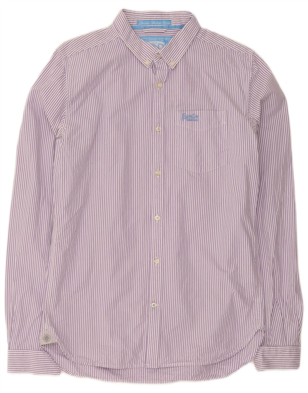 Camicia da uomo Superdry in cotone gessato viola medio