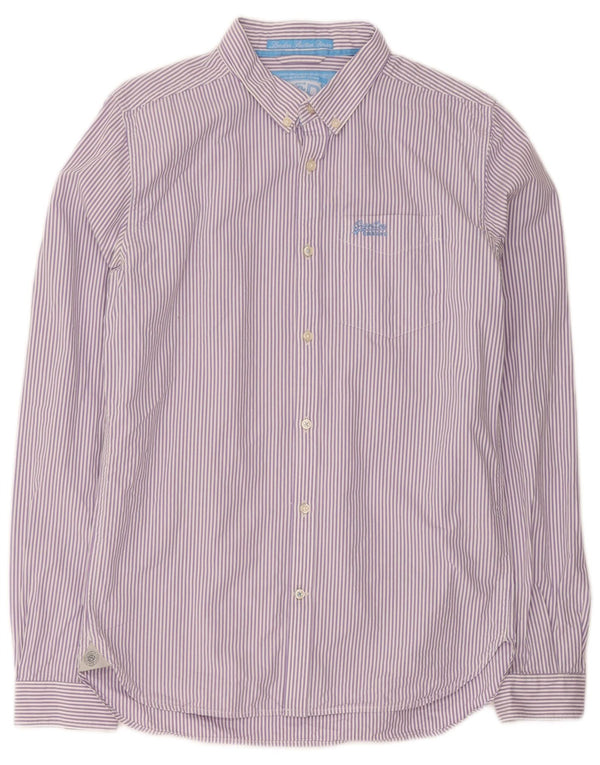 Camicia da uomo Superdry in cotone gessato viola medio