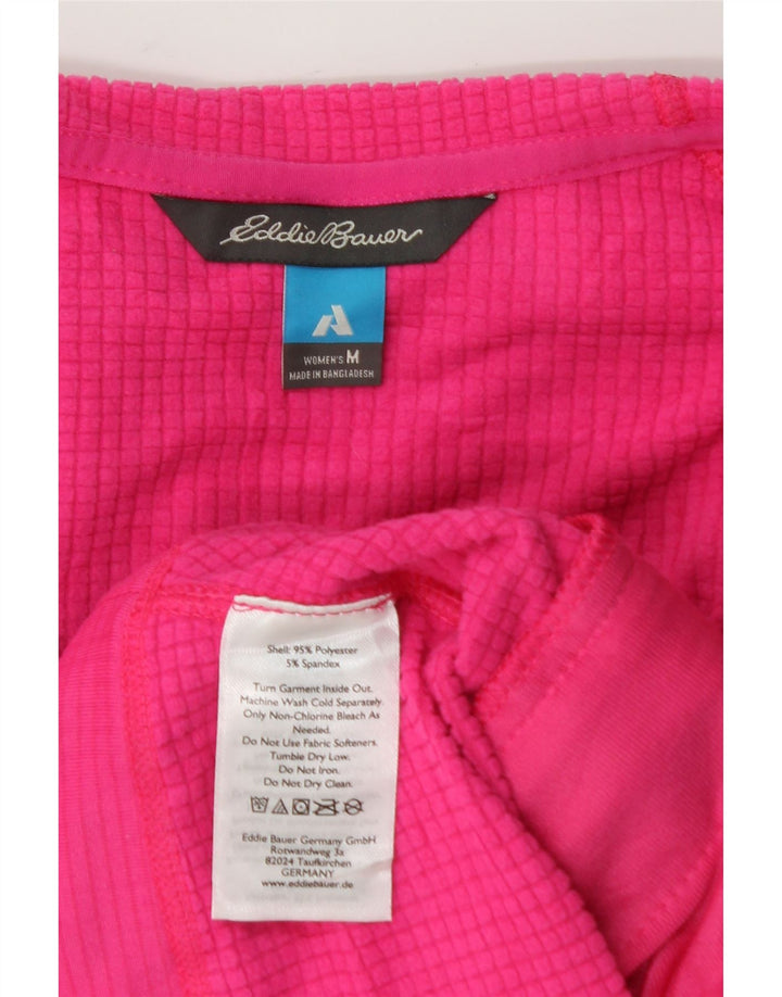 EDDIE BAUER Womens Zip Hoodie Sweater UK 14 Medium Pink Polyester Vintage Eddie Bauer and Second-Hand Eddie Bauer from Messina Hembry 