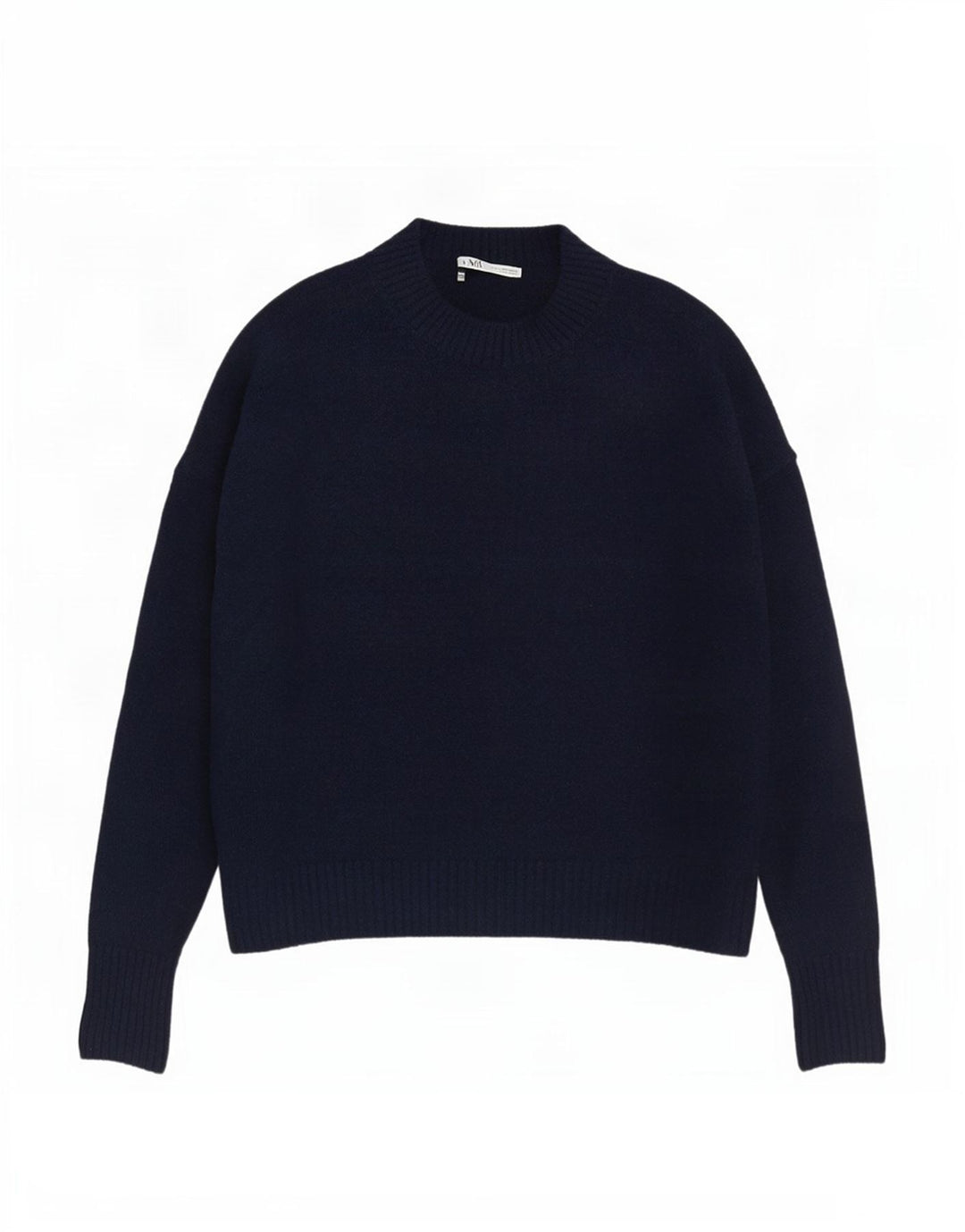 Maglione maglione girocollo oversize da donna Zara UK 10 piccolo blu navy