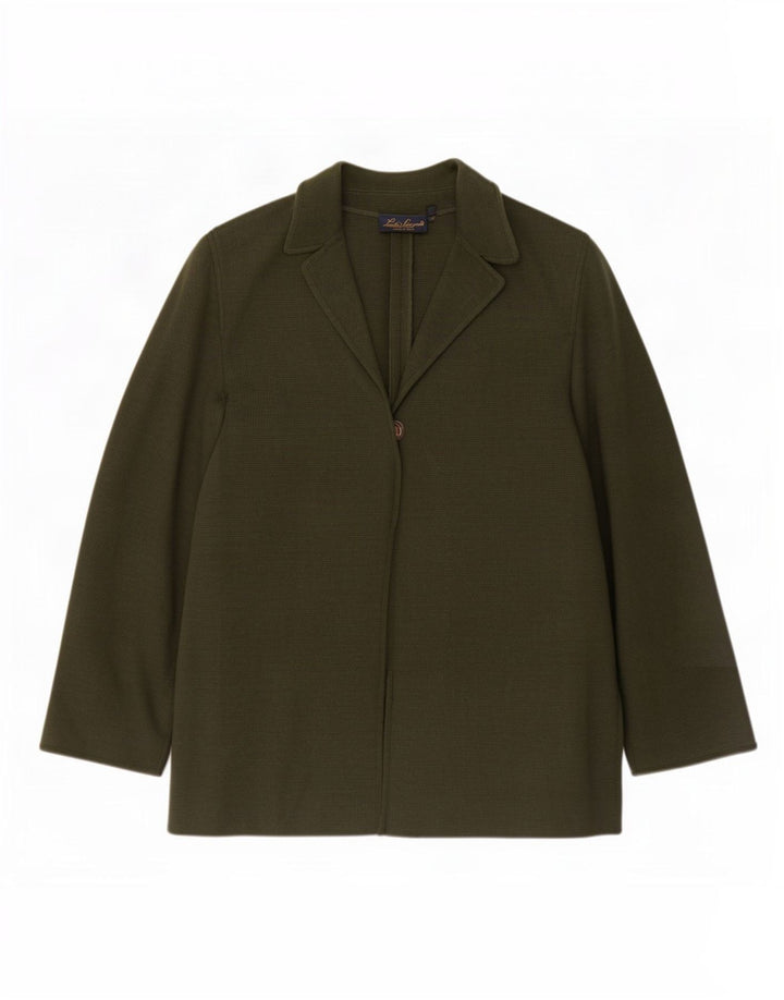 Luisa Spagnoli Giacca Blazer da Donna a 1 Bottone UK 18 XL Verde