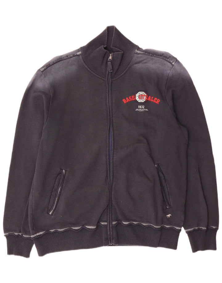 Giacca sportiva da uomo con grafica Mustang, grande, in cotone blu navy