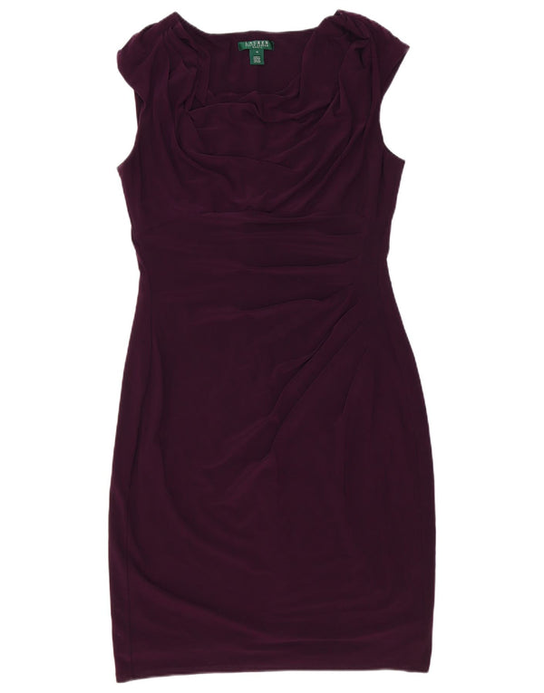 Abito aderente da donna Ralph Lauren US 14 XL poliestere viola