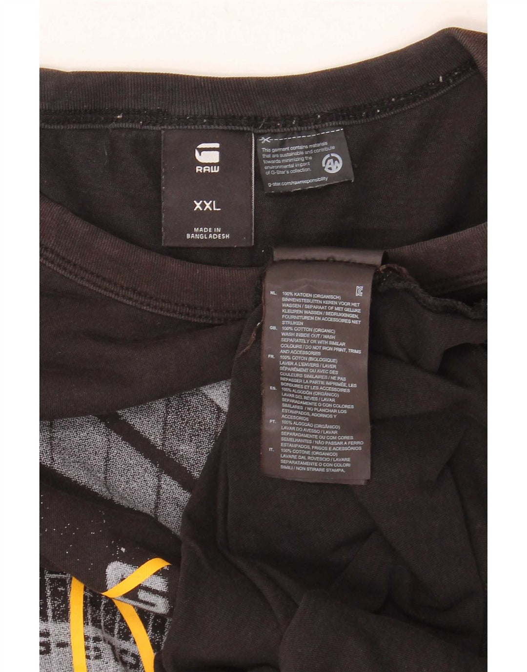 T-shirt grafica da uomo G-Star Top 2XL cotone nero