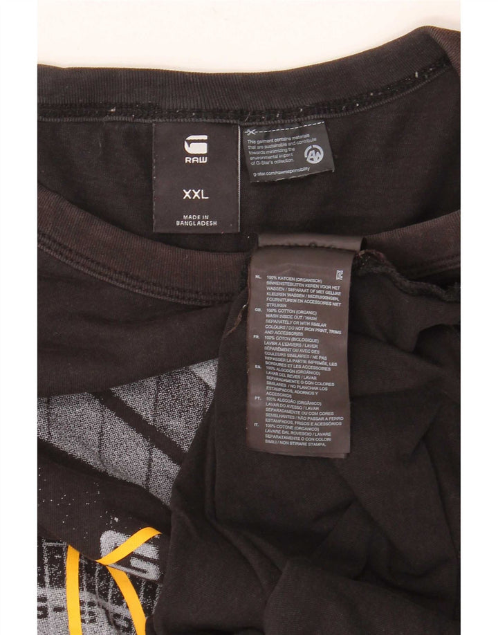 T-shirt grafica da uomo G-Star Top 2XL cotone nero