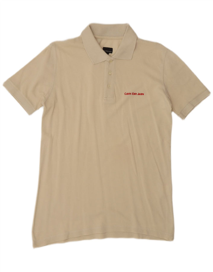 Polo da uomo Calvin Klein Jeans in cotone beige medio