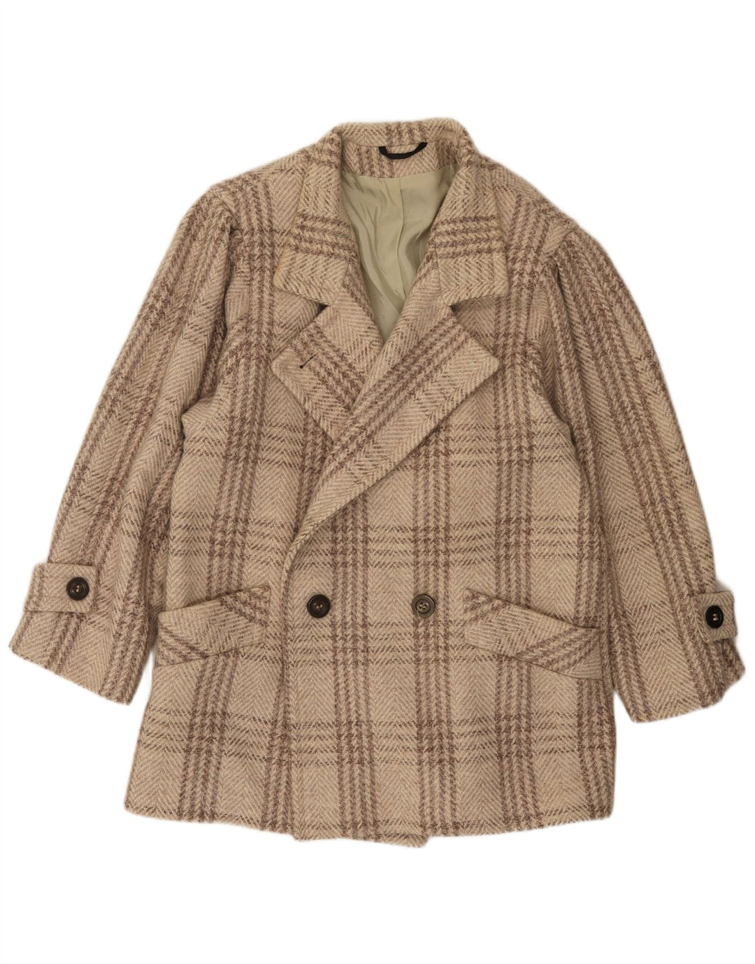 Giacca blazer doppiopetto da uomo C&A UK 38 Lana pied de poule beige medio