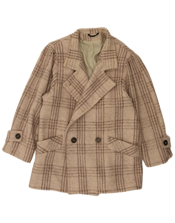 Giacca blazer doppiopetto da uomo C&A UK 38 Lana pied de poule beige medio