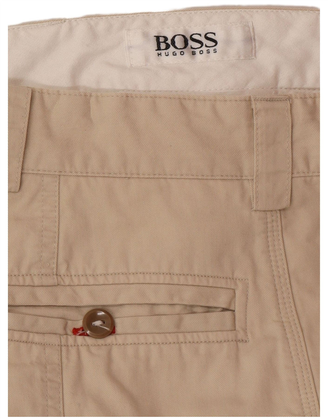 Pantaloni chino con pegging da uomo HUGO BOSS W34 L32 in cotone beige