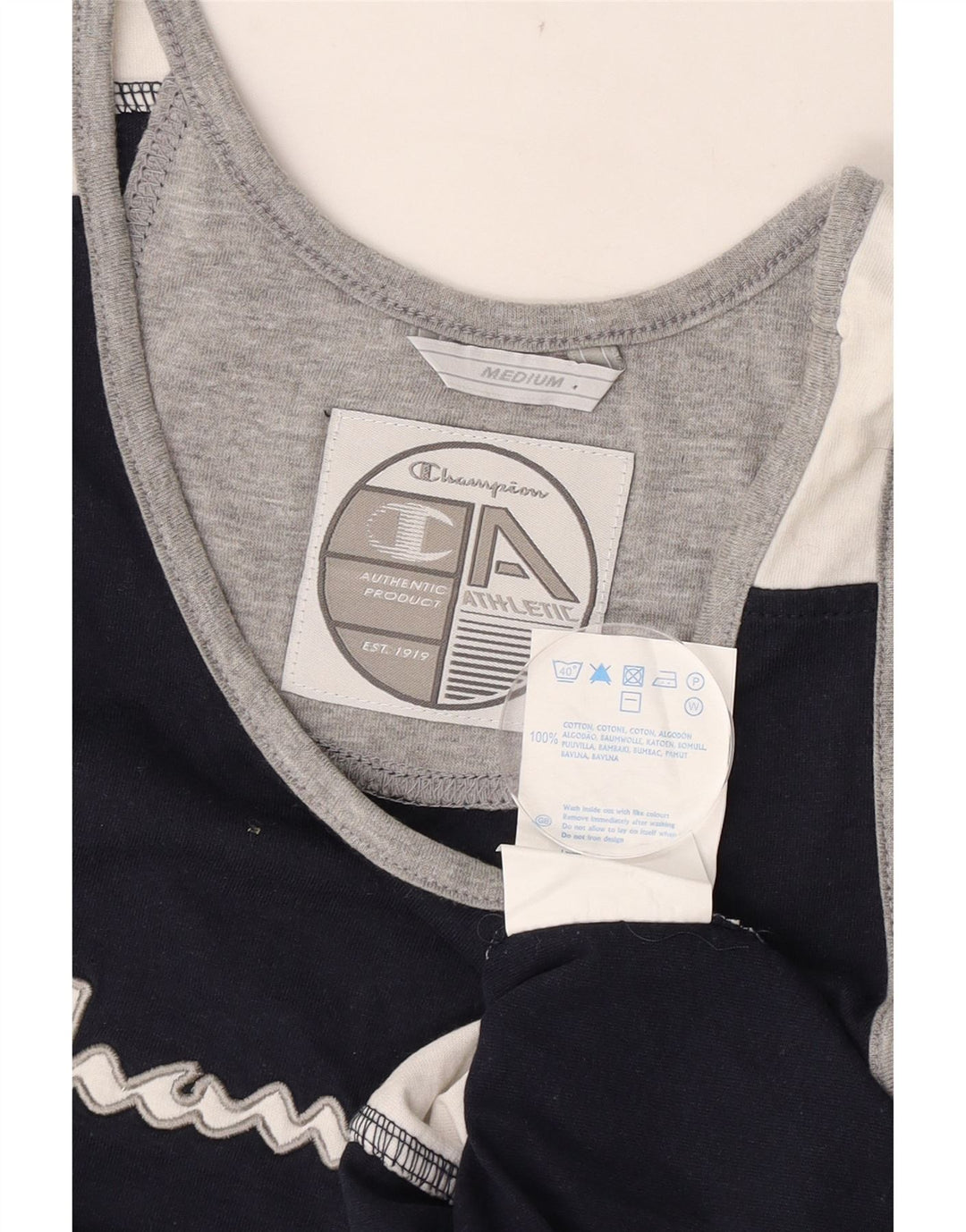 Canotta grafica da uomo Champion, cotone color block medio blu navy
