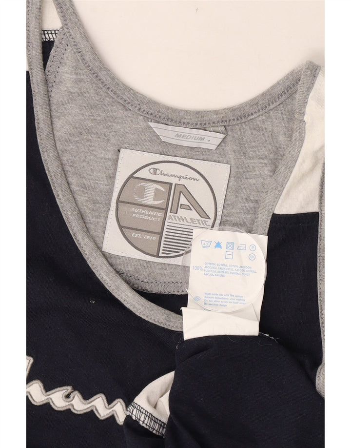 Canotta grafica da uomo Champion, cotone color block medio blu navy