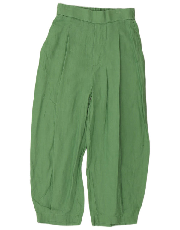 Pantaloni casual larghi da donna Benetton XS W26 L33 Verdi