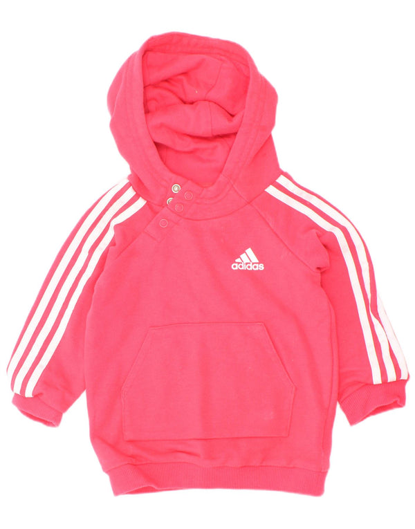 Maglione con cappuccio e bottone Adidas da bambina, 3-6 mesi, cotone rosa