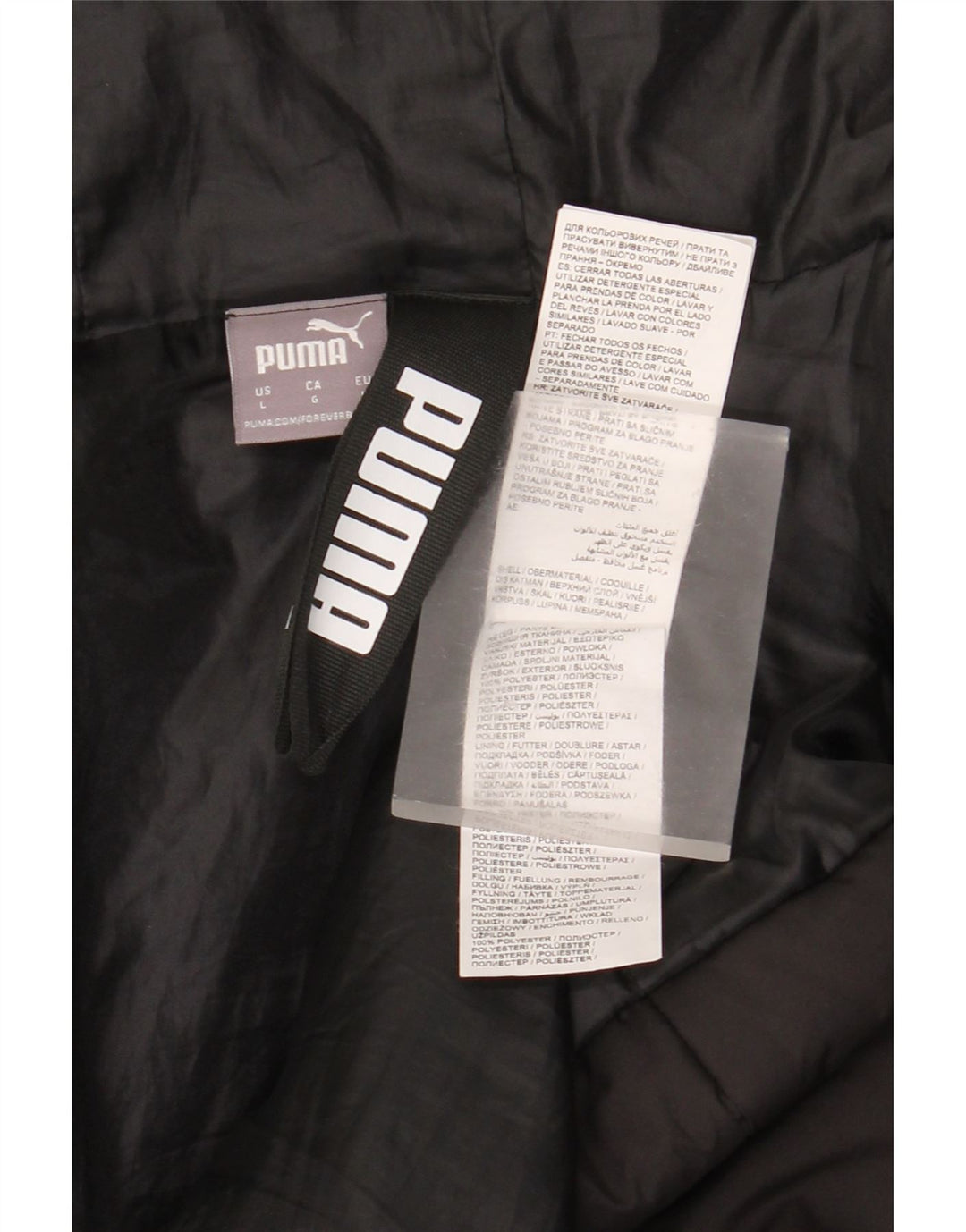 Giacca imbottita con cappuccio da donna Puma UK 16 grande poliestere nero