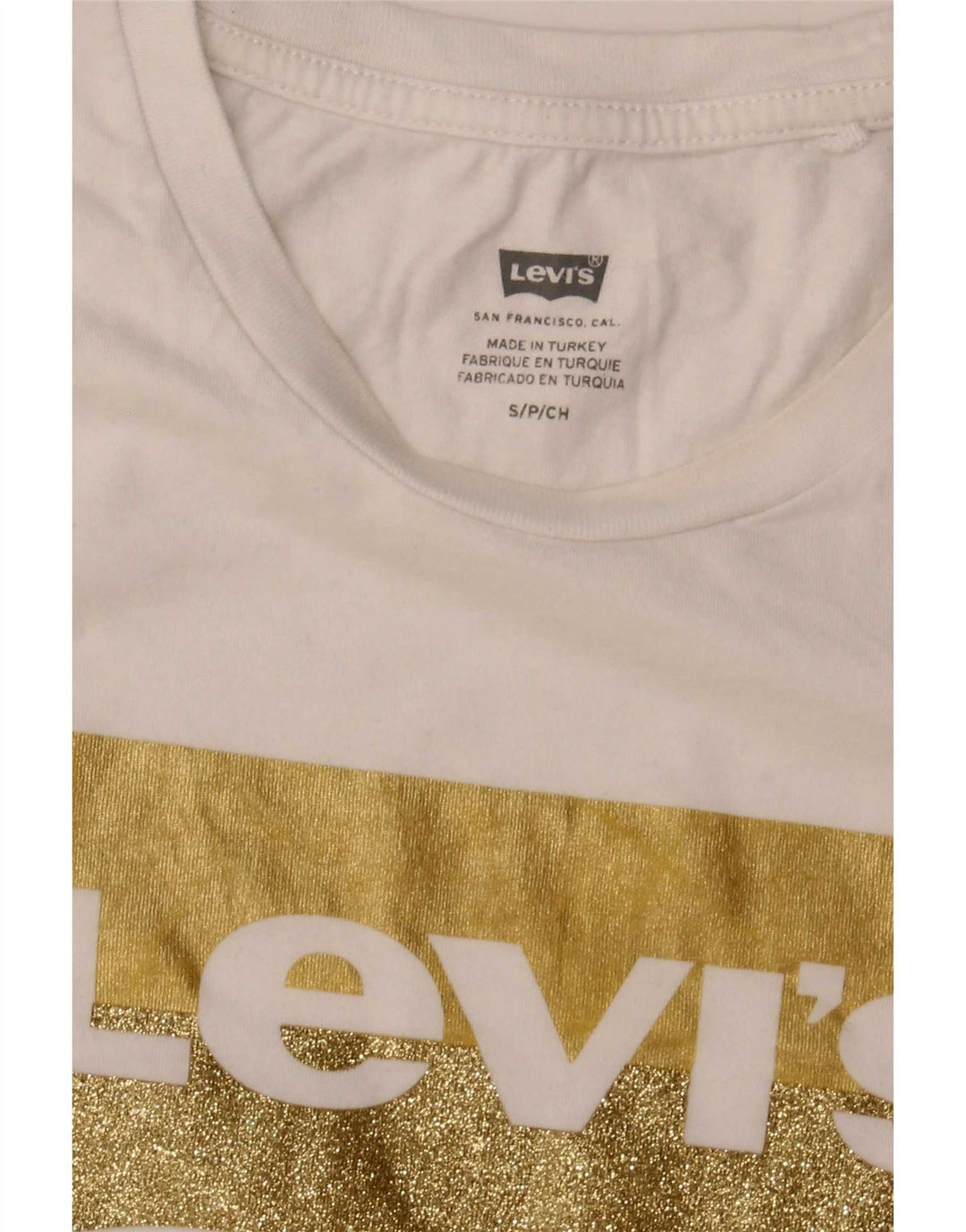 T-shirt grafica da donna Levi's Top UK 10 piccola bianca