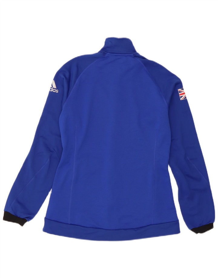 Giacca da tuta da donna Adidas UK 12 poliestere blu medio