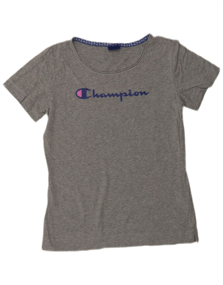 T-shirt grafica da donna CHAMPION Top UK 18 XL cotone grigio