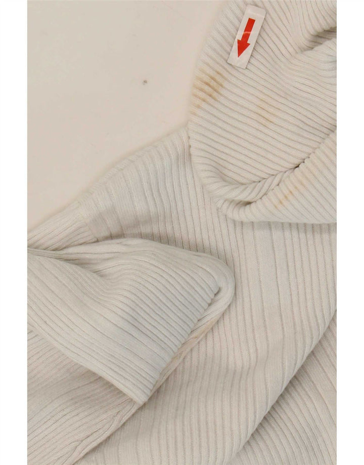 Maglione maglione a collo alto da donna Marks & Spencer UK 12 Viscosa bianca media
