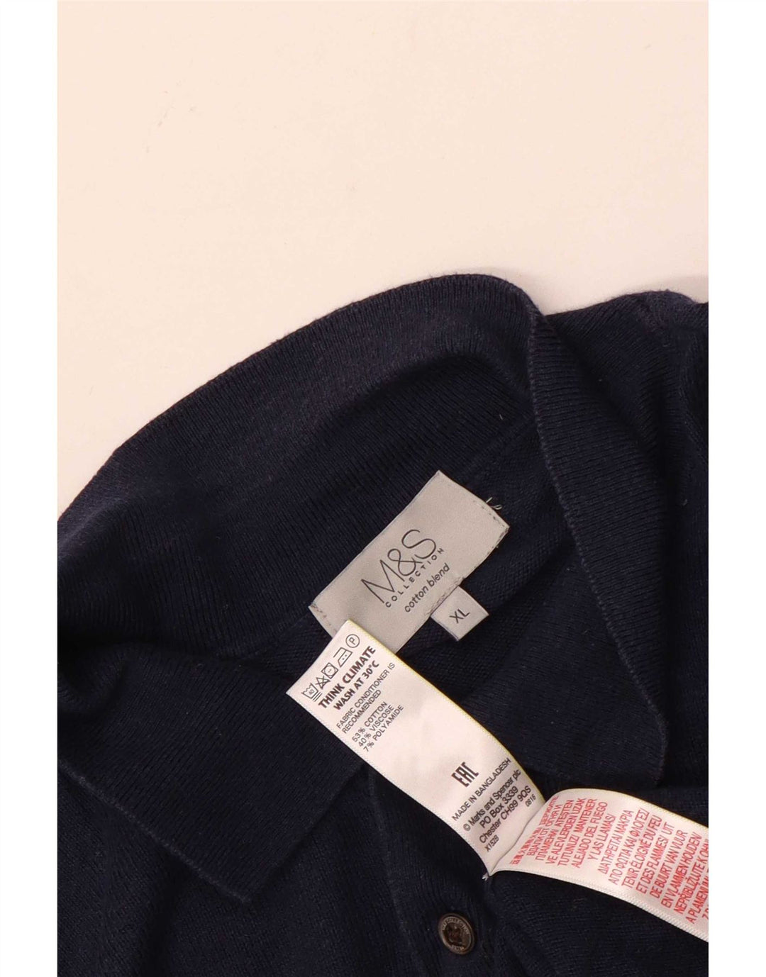 Maglione maglione collo alto da uomo Marks & Spencer XL blu navy
