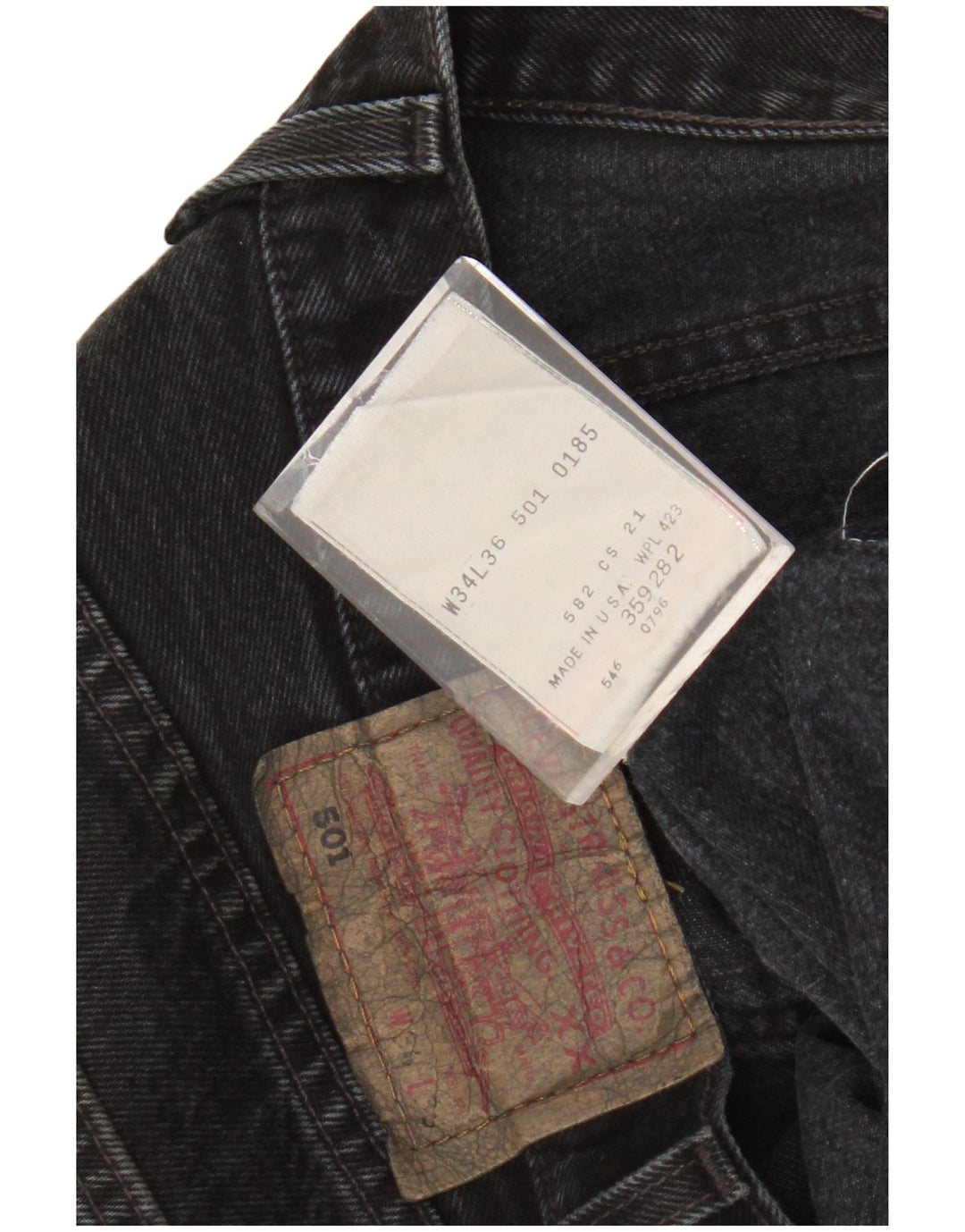 LEVI'S Jeans dritti da uomo 501 W34 L30 cotone nero