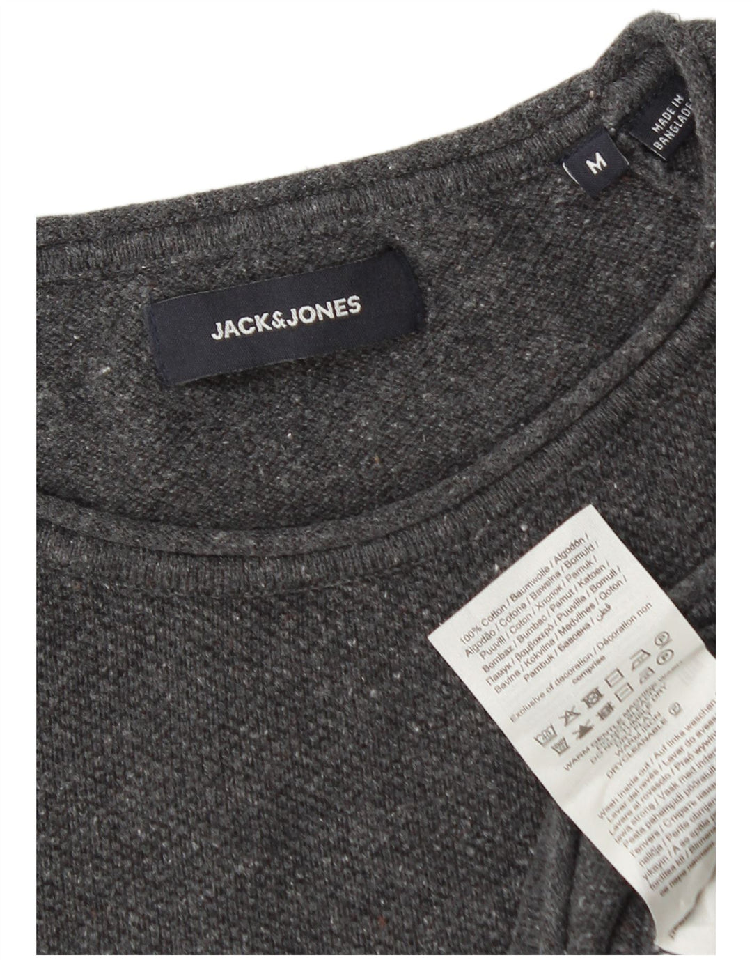 Maglione maglione girocollo da uomo Jack & Jones in cotone grigio medio