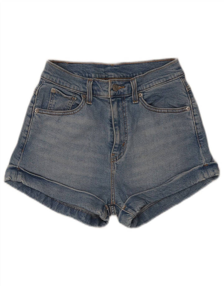 Pantaloncini di jeans da donna Levi's W26 piccoli in cotone blu