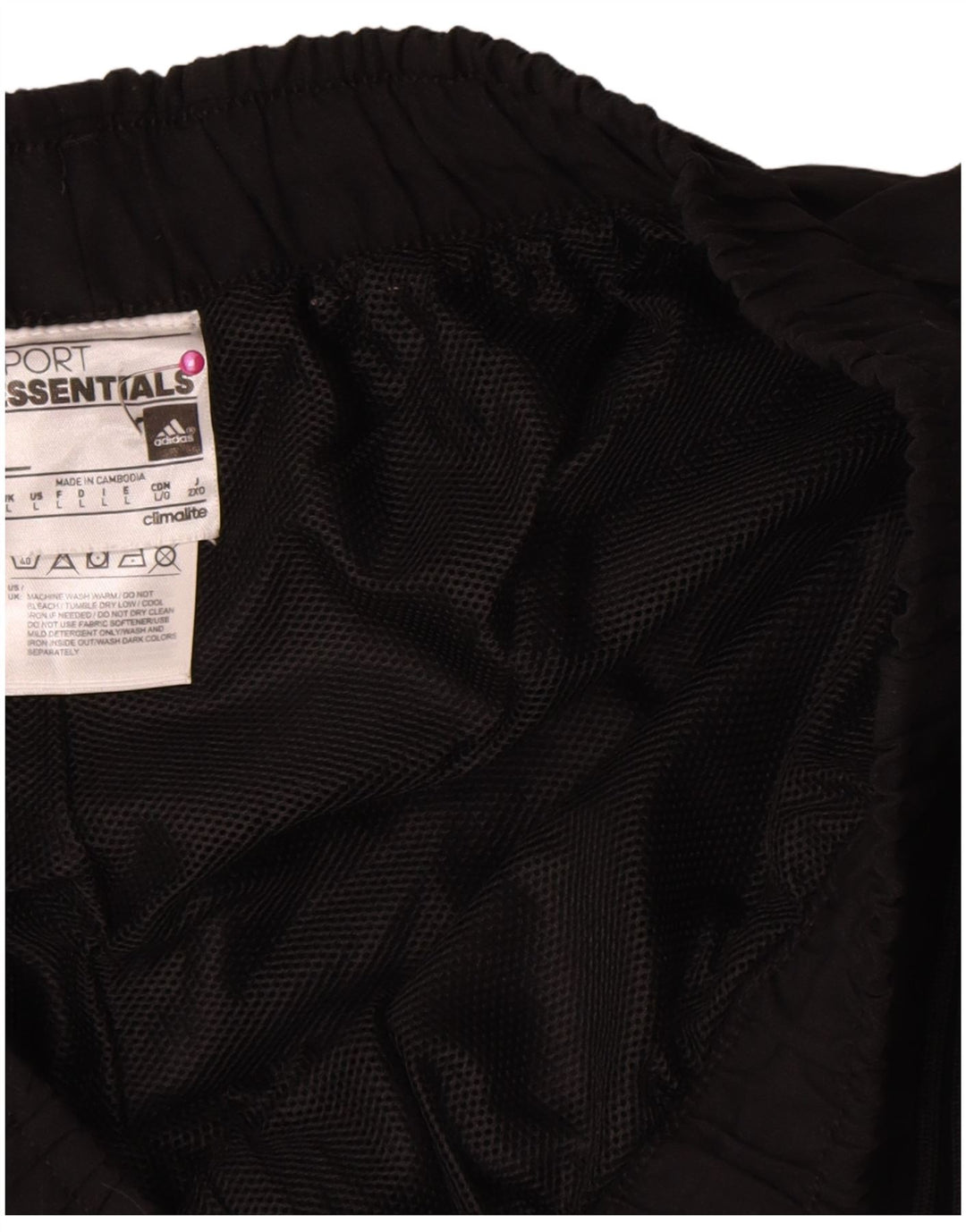 Pantaloncini sportivi Adidas Climalite da uomo grandi in poliestere nero