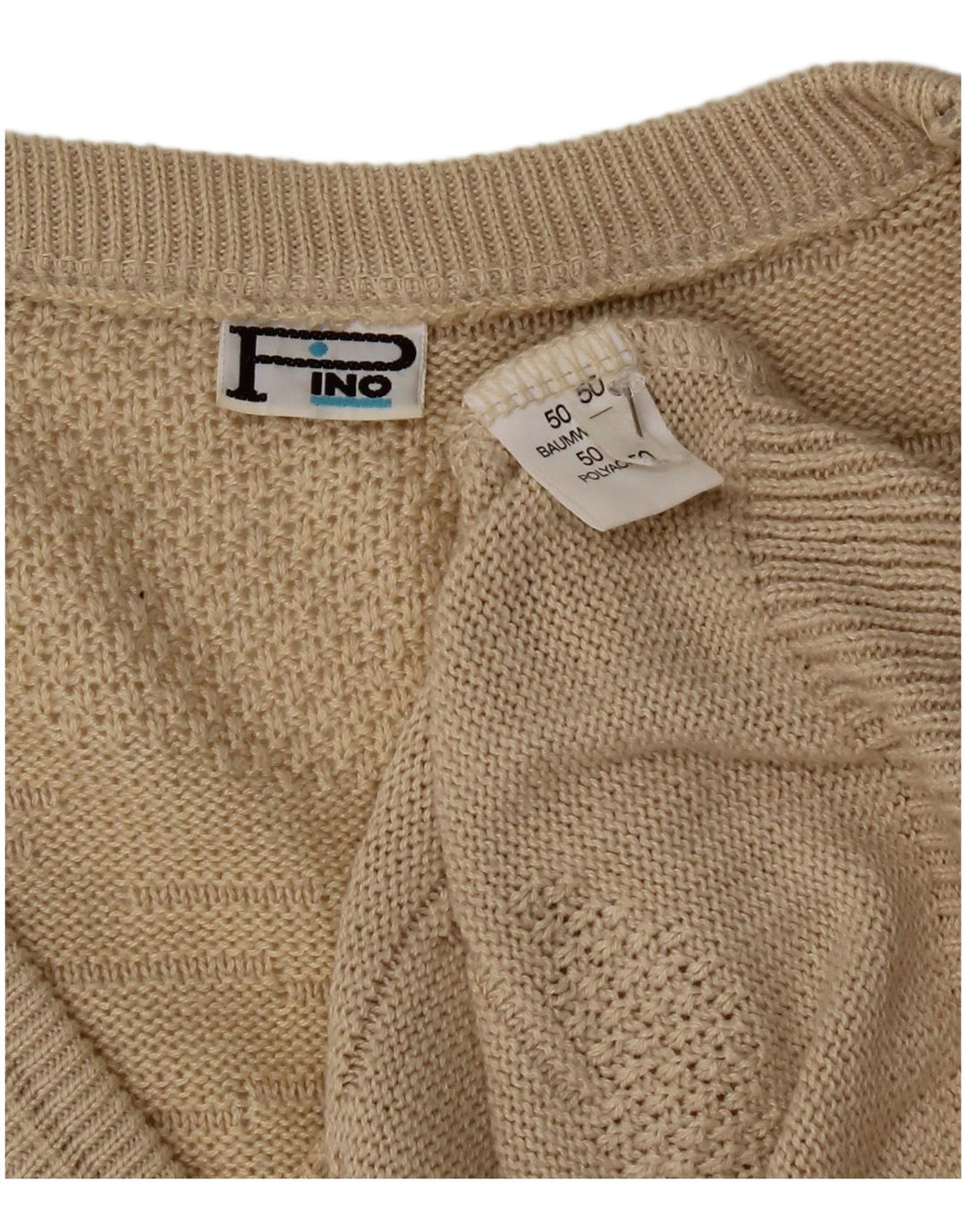 Canotta vintage da uomo IT 50 in cotone beige medio