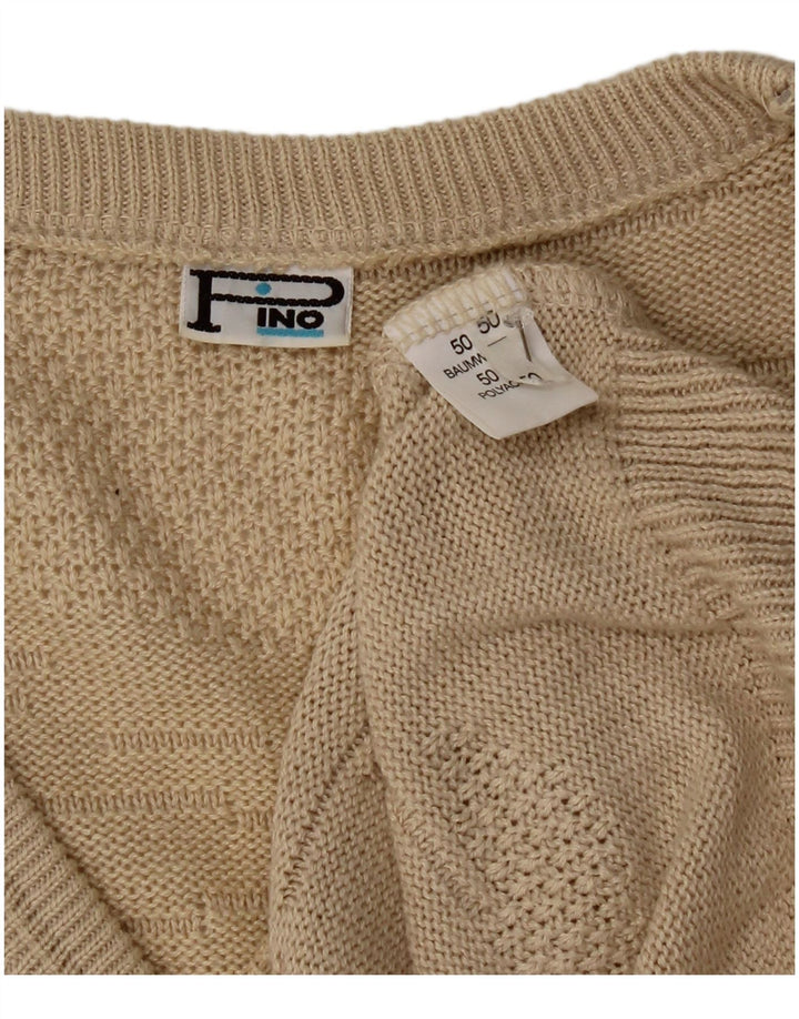 Canotta vintage da uomo IT 50 in cotone beige medio