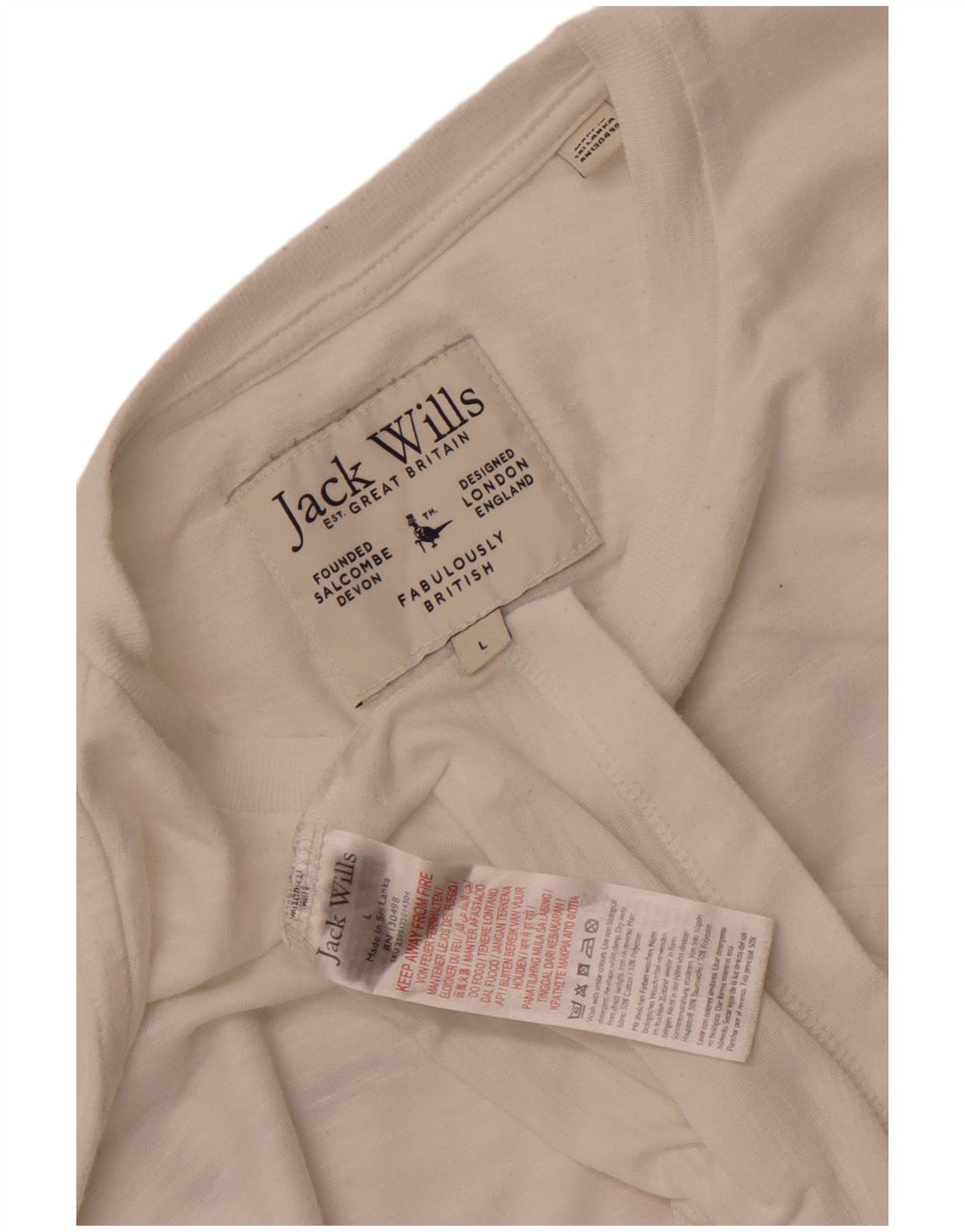 JACK WILLS T-shirt grafica da uomo grande in cotone bianco