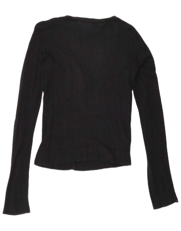 Maglione cardigan da donna Zara UK 10 piccolo rayon nero