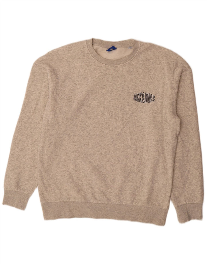 Jack & Jones Felpa da uomo Maglione grande cotone chiazzato grigio