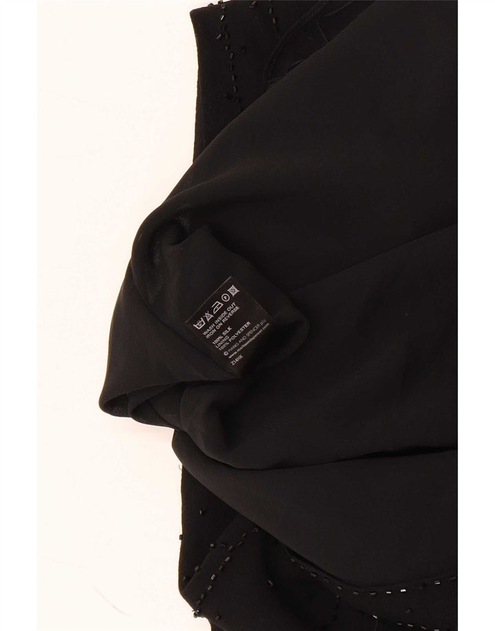 Top camicetta senza maniche da donna Marks & Spencer UK 20 2XL seta nera