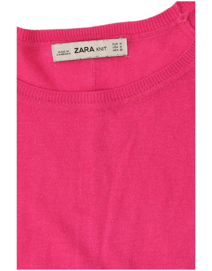 Maglione maglione oversize con scollo a barca da donna Zara UK 14 Rosa medio