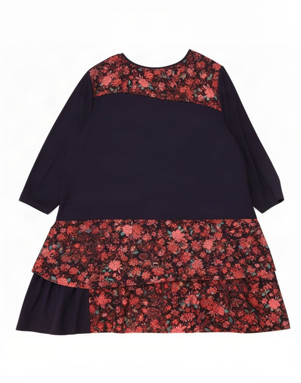 Abito a strati con maniche a 3/4 da donna Joe Browns UK 26 5XL Blu navy floreale